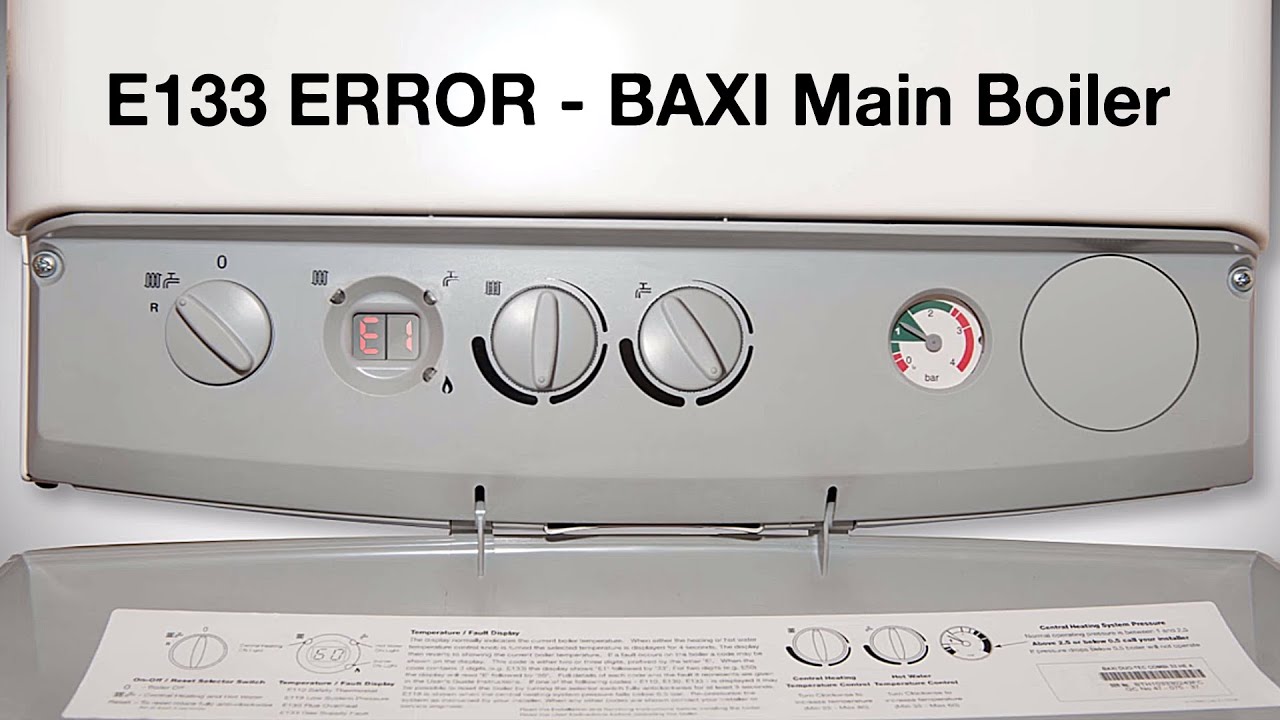 Baxi E133 Fault Code